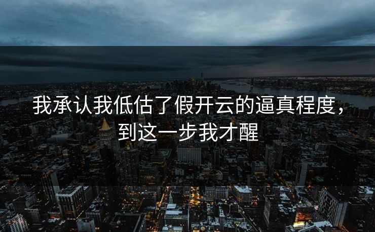 我承认我低估了假开云的逼真程度，到这一步我才醒