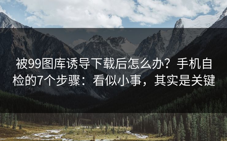 被99图库诱导下载后怎么办？手机自检的7个步骤：看似小事，其实是关键